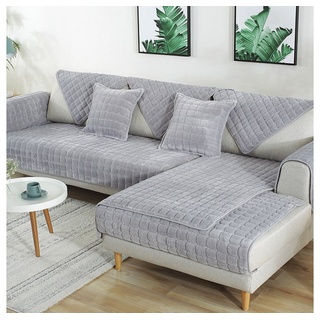 NUODWELL Sofahusse Samt Sofabezug,rutschfest L Form Sofaüberwurf,Couch Bezug Ecksofa, Exquisites Aussehen,weiche Faser,Leicht zu reinigen