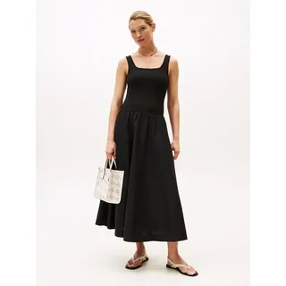 Tommy Hilfiger A-Linien-Kleid 5X2 RIB MIDI MIX F&F DRS schwarz S (36)