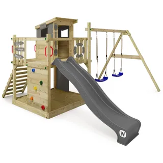 Wickey Spielturm Smart Camp mit Schaukel und Rutsche Anthrazit
