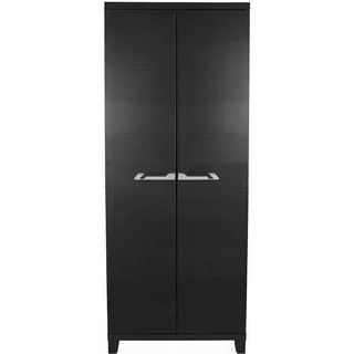 Ondis24 Kunststoffschrank Prime Beistellschrank mit 3 Böden verstellbar 15 kg Schwarz Abschließbar Mehrzweckschrank für Haushalt, Keller & Abstellraum (Schloss Nicht enthalten) (172cm)