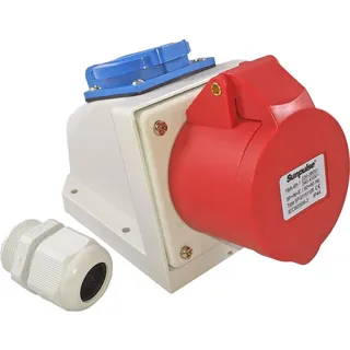 Solartronics CEE Kombi Wandsteckdose 16a 230v 380v IP44 5 polig