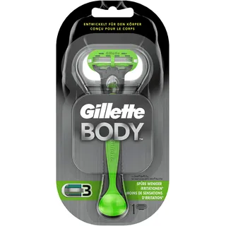 Gillette Body Rasierer Herren, Körperrasierer + 1 Rasierklinge mit 3-fach Klinge