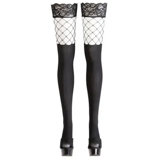 Cottelli LEGWEAR Halterlose Strümpfe im 2-in-1-Look, schwarz, M/L