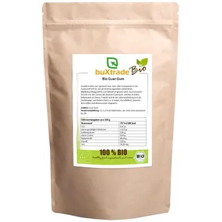 Buxtrade Bio Guar Gum | Guarkernmehl | E412 | glutenfrei | vegan | Bio | pflanzlich Verschiedene GRÖßEN (500 g)