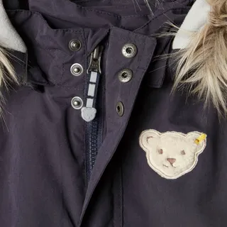 Winterjacke, Kapuze mit Fellrand, black iris,Gr.86 - Schwarz