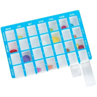 Pflegehome24® Arzneikassette Pillenbox Pillendose, Blau 7-Tage, 1 Woche