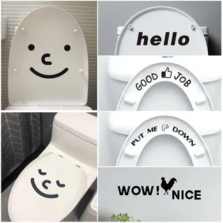 Wc Aufkleber Witziger, 'Put Me Down' Toilettendeckel Aufkleber Toilettendeckel Smiley-Gesicht Badezimmer Wandaufkleber Dekor (6er Pack)