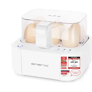 EMERIO EB-115560.12 6 Eier + Eipicker Weiß