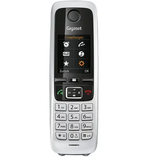 Gigaset C430HX - DECT-Mobilteil mit Ladeschale – hochwertiges Schnurloses Telefon für Router und DECT-Basis – Fritzbox-kompatibel - 1,8 Zoll Farbdisplay, Schwarz-Silber