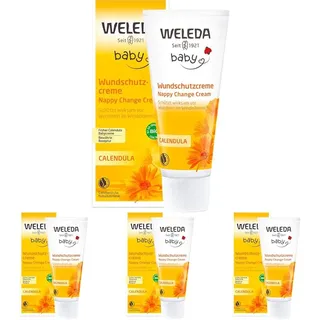 WELEDA Bio Baby Calendula Wundschutzcreme 75ml - Naturkosmetik Wundsalbe/Babycreme für den Schutz empfindlicher Baby Haut im Windelbereich. Hilft bei Rötungen, gereizter Haut und Wundsein