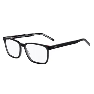 Hugo Brille mit Sehstärke für Herren optional mit Sonnenbrillentönung oder Blaulichtfilter, Rechteckig, gefertigt aus Acetat (inklusive Brillenetui)