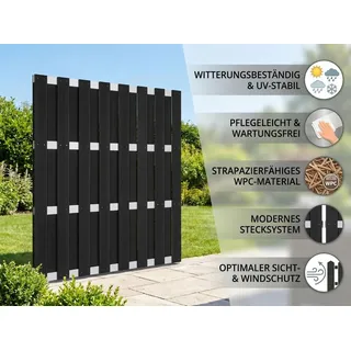 prestige home living outdoor WPC-Sichtschutzzaun 180 x 180 cm Schwarz