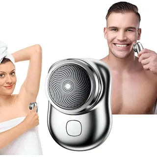 Tragbarer elektrischer Mini-Rasierer, Wiederaufladbarer Mini Elektrorasierer - RAZOMATIC - Silber