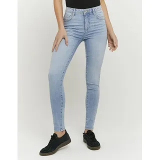 Tally Weijl "SPADEPUMPMR", Damen, Gr. 42, N-Gr, bleach indigo wash, Denim/Jeans, Obermaterial: 88% Baumwolle, 10% Elastomultiester, 2% Elasthan, Abriebeffekte, skinny fit lang, Jeans, Baumwollmischung, skinny fit