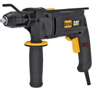 CAT DX16 Schlagbohrmaschine, 13 mm, 850W, 3000 U/min Drehzahl, 48.000 bpm Schlagzahl, variable Drehzahlregelung, (inkl. Tiefenanschlag & Zusatzhandgriff)
