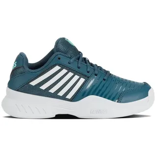 K-Swiss Performance Court Express Indoor/Carpet/Teppich tealblau/weiss Kinder Tennisschuh blau 32,5 EU