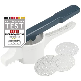 Fackelmann #easyprepare Spätzlepresse für Kartoffeln, Spätzle, Spaghettieis & Co – Presse mit 3 Lochscheiben mit verschiedenen Stärken (2 - 3 mm) – Robust und ergonomisch