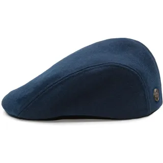 Sterkowski Norte Flatcap Herren | Wolle Baskenmütze Herren | Schiebermütze Herren Winter Schirmmütze Herren Winter Gatsby Cap Herren Kappe Winter Schiebermütze Mit Ohrenklappen 57 cm Marineblau - 57
