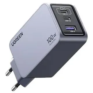 UGREEN 100W GaN Tech Nexode Pro Fast Wall Charger, 1x USB-A & 2x USB-C Space Grey