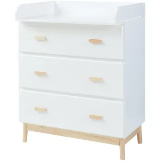 [en.casa] Wickelkommode Sarievn mit Wickelauflage 100x80x53 cm Weiß
