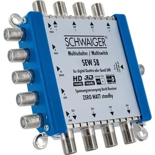 Schwaiger Sat-multischalter - 5 auf 8, eco passiv, Betrieb ohne Strom- anschluss