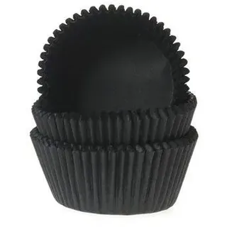 Tasty Cooky Shop Muffinförmchen/Cupcakeförmchen Schwarz aus Papier 50 Stück/Gratis Lieferung