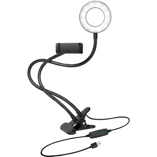 Logilink Ringlicht Ø 8,5 cm schwarz 1 Stück