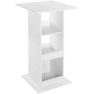 Woltu Bartisch Bistrotisch Stehtisch Küchentisch Tresentisch Thekentisch, eckiger Tisch mit 3 Regalfächern, für Bar Küche Wohnzimmer, Holzwerkstoff, Tischhöhe 112 cm, Weiß
