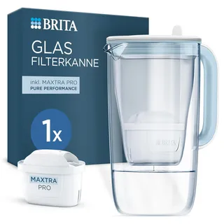 Brita Maxtra Pro All-In-1 Kartuschen 1 St. + Tischwasserfilter Glas Kanne light blue