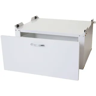 Mendler Waschmaschinenunterschrank HWC-E50, Sockel Podest Erhöhung Untergestell, Schublade 33x61x62cm weiß