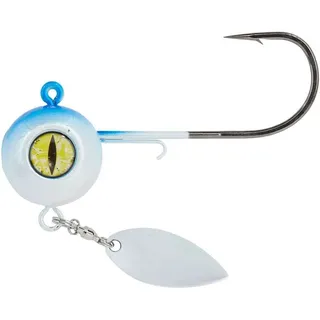 Balzer Jighaken Valhall Bomb Heilbutt-Großdorsch Jighead mit Spinnerblatt - Jighaken blau