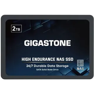 Gigastone NAS SSD 2TB SSD Festplatte TLC Hohe Dauerhaltbarkeit SSD für 24/7 Dauerbetrieb NAS-Systeme RAID 2,5 Zoll SATA III Internes Festkörper-Laufwerk SSD Caching