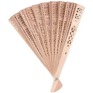 Holz-Faltfächer – duftender Handfächer mit Duft, faltbarer Fächer, Sandelholz, dekorativer Hohlfächer aus Holz, Handfächer, handgefertigt, Handfächer mit Quasten für Frauen, faltbar, Hochzeit