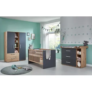 Arthur Berndt Babyzimmer-Komplettset »Babyzimmer-Set »Alessio« 3-teilig«, (Set), schwarz