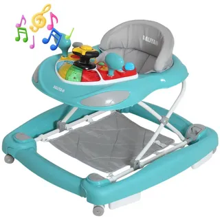 Daliya® Lauflernwagen BELLINO Lauflernhilfe mit Musik, Licht & Schaukelfunktion, (6-tlg), Babywalker, höhenverstellbar, klappbar, Babywippe grün