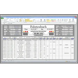 Elektronisches Fahrtenbuch Dienstwagen Excel Vorlage Software für Firmenwagen