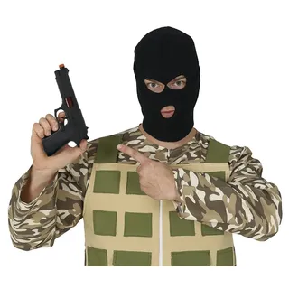 FIESTAS GUIRCA | Schwarze Spielzeugpistole (23 cm) – Zubehör für Polizei Militär Räuber Kostüm Karneval Halloween Mottopartys – Erwachsene Kinder – Schwarz