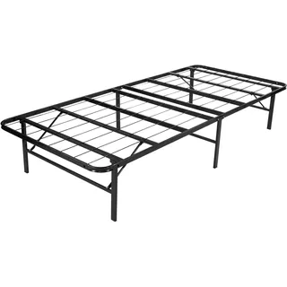 i-flair Klappbett Metall 90x200 cm Letto in Schwarz – Faltbares Gästebett mit stabilem Rahmen & Stauraum – platzsparendes Metallbett für Gäste, langlebiges Faltbett, klappbar & leicht zu verstauen