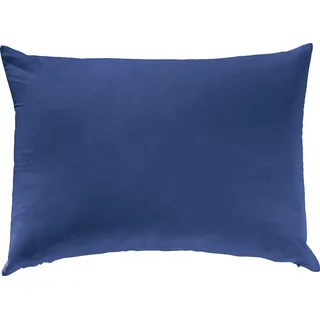 Erwin Müller Zusatz-Kissenbezug, Kissenhülle Renforcé Würzburg, Uni dunkelblau Größe 40x60 cm - strapazierfähig und temperaturausgleichend, mit Reißverschluss