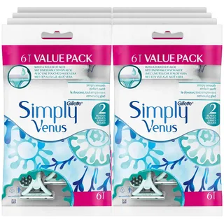 Gillette Einwegrasierer Simply Venus 6 ST, 8er Pack
