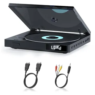 HDMI DVD Player für Fernseher, All Region Free DVD-Player, unterstützt NTSC/PAL-System, Breakpoint-Memory-Wiedergabe Kompakter DVD-Player mit HDMI-AV-Kabel, Fernbedienung