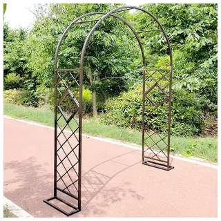 Schwer Rosenbogen Verzinkt Gartenbogen Metall Stabil Torbogen Für Kletterpflanzen Freistehend Pflanzen Rankhilfe Rankgitter Rosengestell Rankbogen 140x230cm 240x230cm 280x230cm ( Color : Brown , Size