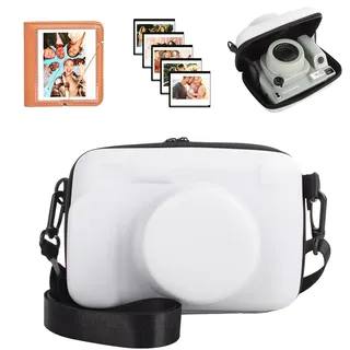 HIYQIN Kamera Tasche und Zubehörset Kompatibel mit Fujifilm Instax Wide 400, für Instax Wide 400/210/300, LOMO Hart-Eva-Hülle mit Fotoalbum, Rahmen und Schultergurt - Grau