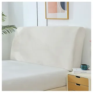 TUWENA Betthusse Bett Kopfteil Bezug, Weicher elastischer Samtstoff Staubdicht Bezug weiß