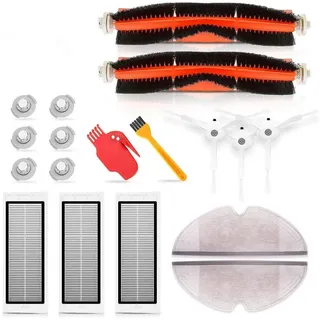 VERCO Reinigungsbürsten-Set Reinigungskit für Roborock, S5, S5 Max, S50, S51, S52, S55, S6, S6 Max, S60, S65, E22, E25, P5, T4, T6, (18-tlg), Ersatz Teile Set Wartungskit Filter Seitenbürste Zubehör Bürste
