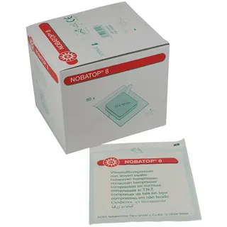 NOBATOP®-steril 8, Vliesstoffkompressen, Wundauflagen, 7,5x7,5cm 4-lagig, 50x2St