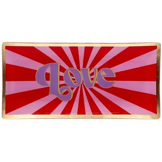 Giftcompany Gift Company Love Plates, Glasteller L, Motiv: Love, rosa/rot