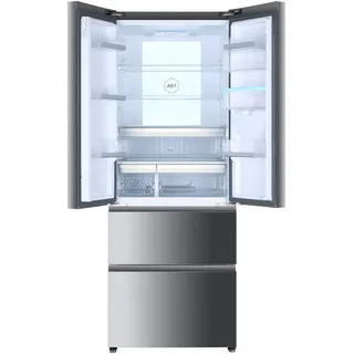 Haier B3FE742CMJW Kühl-Gefrierkombination/French Door / 70 cm Breite / 458 Liter/Wasserspender/Total No Frost/MyZone Pro/Humidity Zone/ABT, Edelstahllook
