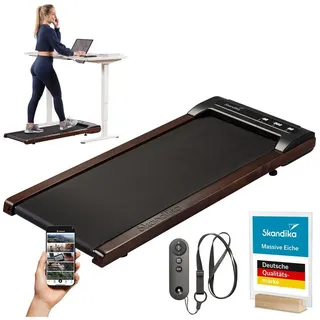 Skandika Walking Pad Nordik K6-H | Laufband für zuhause, 6 km/h, LED-Display, Fernbedienung, Kinomap | Fitnessgerät für Ausdauertraining, Büro, Home Office