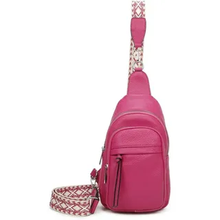 OBC Damen Bodybag Sling Tasche Rucksack Gürteltasche Crossbag Crossover Schultertasche Crossbody Brusttasche Umhängetasche Pink